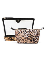 Victoria's Secret Leopard Brown AM PM Makeup Bag Duo 9.8x3.3x6.3cm