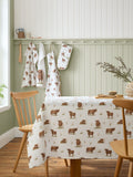 Catherine Lansfield Natural Angus Highland Cow cotton tablecloth 137x229cm - British product