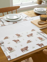 Catherine Lansfield Natural Angus Highland Cow Cotton Dining Placemat 30x46cm