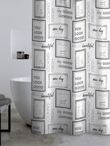 Catherine Lansfield Grey/Black Relax and Unwind Shower Curtain