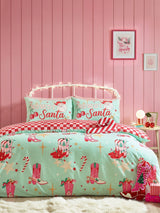 Catherine Lansfield Green Santas Howdy Christmas Reversible Duvet Cover Set