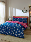 Their Nibs Blue Christmas Reindeer duvet cover set (British brand)