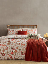Catherine Lansfield Natural Autumn Woodland Gonks Non-Iron Duvet Cover Set