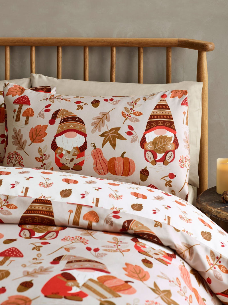 Catherine Lansfield natural autumn woodland gonks duvet cover set - British product