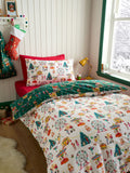 Belle & Boo Green Christmas Fairground cotton duvet cover set - British product