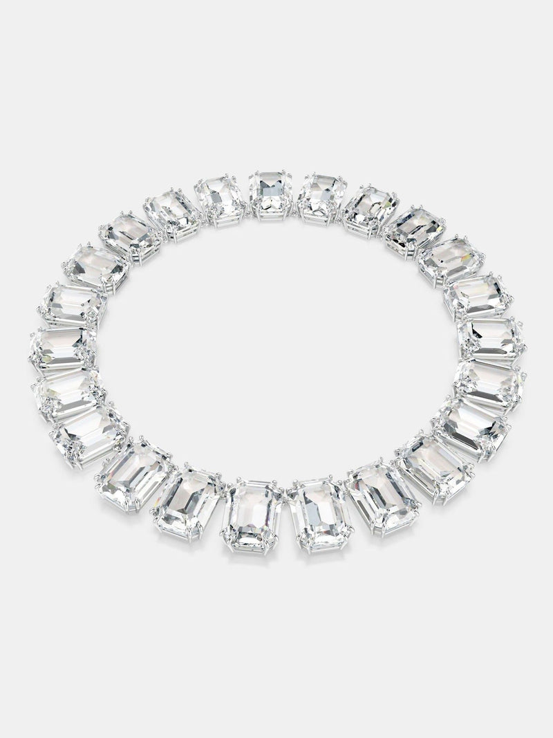 Swarovski White Rhodium Plated Octagon Cut Millenia Tennis Necklace