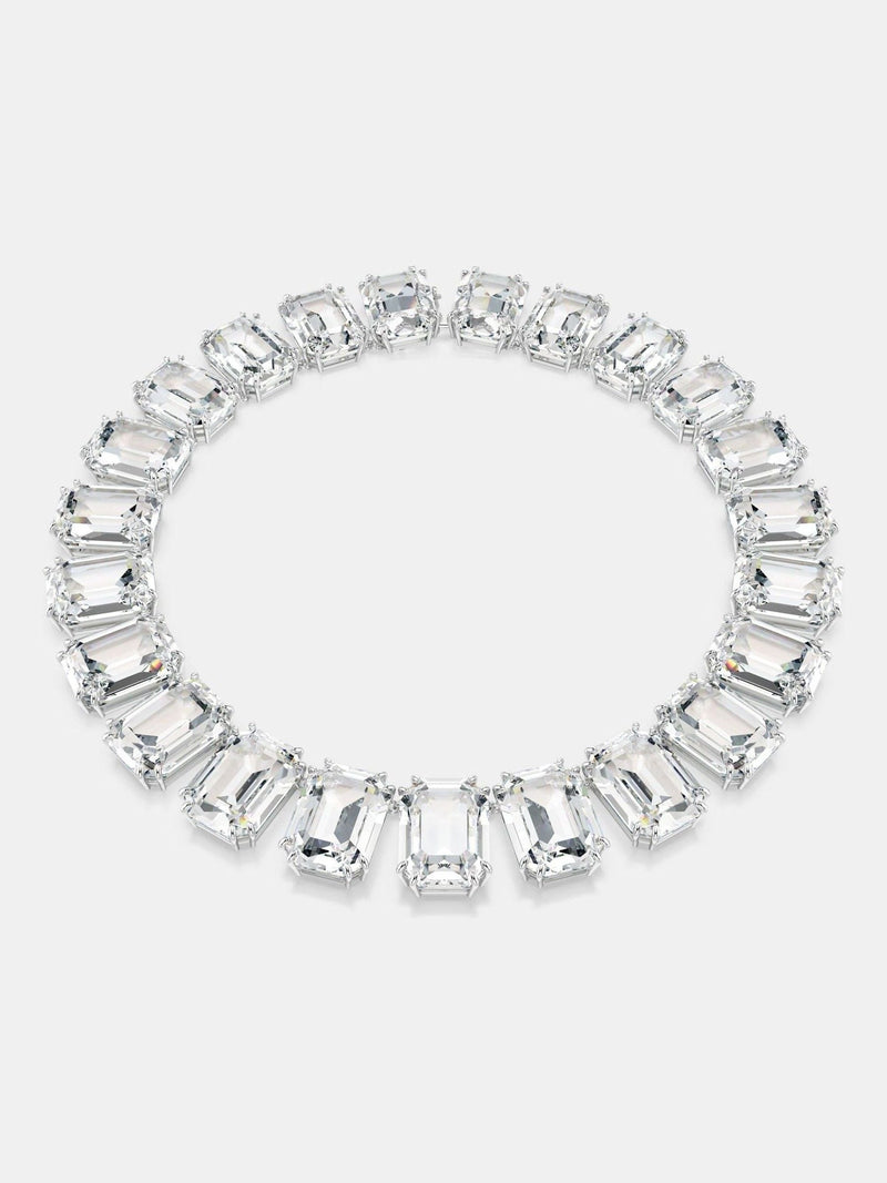 Swarovski White Rhodium Plated Octagon Cut Millenia Tennis Necklace