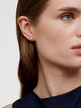 Karen Millen Gold Tone Mosaic Stud Earrings British Jewellery