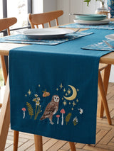 Catherine Lansfield Navy Blue Enchanted Twilight Animals Fabric Table Runner 220cm x 33cm