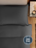 Silentnight Charcoal Cotton Rich T180 Washed Duvet Set (British brand)