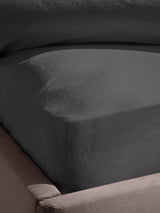 Silentnight Charcoal Cotton Rich T180 Washed Fitted Sheet