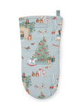 Sophie Allport Grey Blue Cosy Christmas Oven Mitt