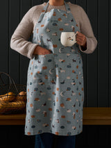 Sophie Allport Soft Teal Paws & Pumpkins Kitchen Apron Size ONE