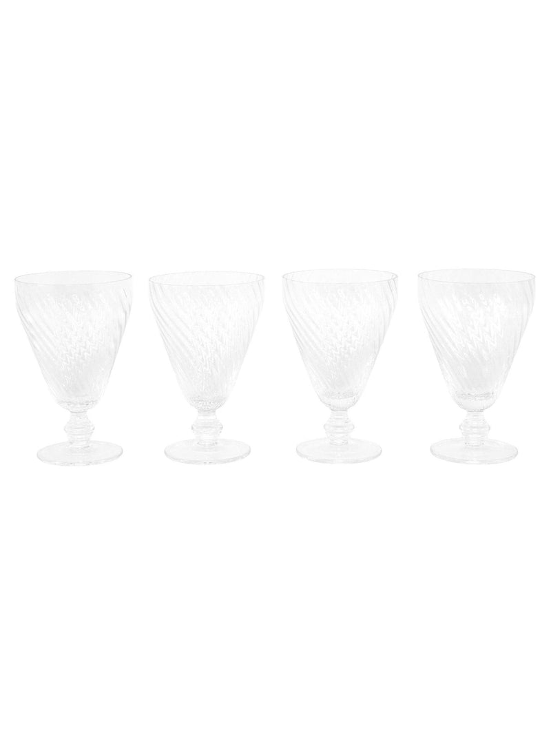 Gallery Home Set of 4 Clear Swirl Wine Glasses