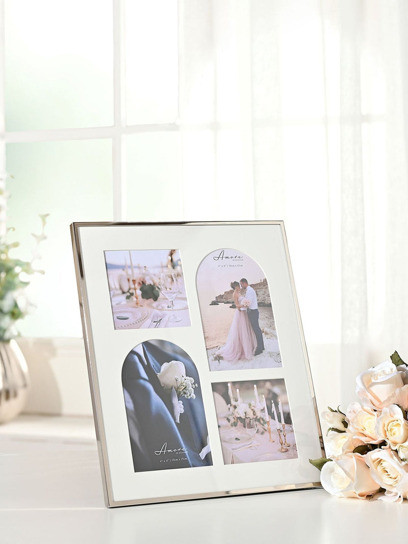 Widdop Silver Amore Collage Photo Frame With 4 x Arch Mounts