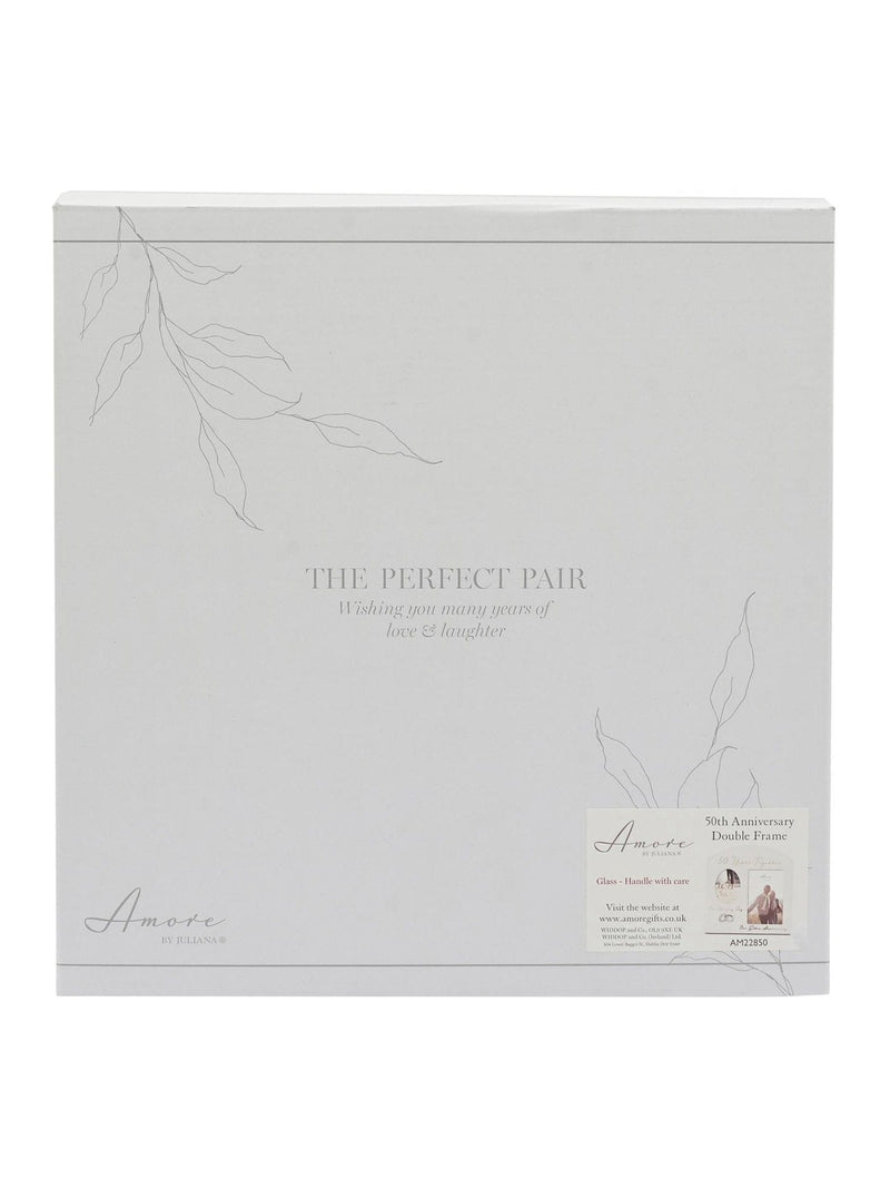 Widdop Grey Amore Arched 50th Anniversary Double Photo Frame (British brand)