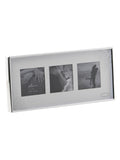 Widdop Silver Foil Engaged Wedding Honeymoon Floral Triple Frame