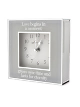 Widdop Grey Amore Mirror Eternity Border Wall Clock 15cm
