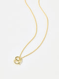 Gold Plated Pretzel Charm Necklace with Adjustable Chain