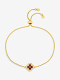 Jon Richard Gold Tone Ruby Clover Toggle Bracelet