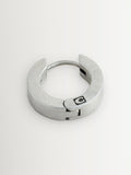 COACH Silver Tone Mens Signature Huggie Earrings - British product