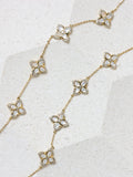Gold Plated Mother of Pearl Clover Necklace 18 Inch
