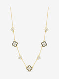 Jon Richard black jet crystal clover necklace 16 inch, UK version