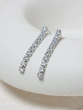 Jon Richard Silver Tone Cubic Zirconia Round Tennis Earrings