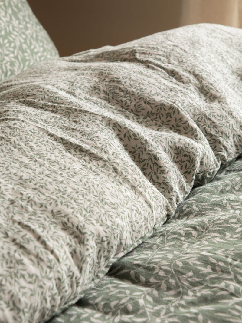 Yard Forest Perrie Leaf Muslin Duvet Cover and Pillowcase Set (British brand)