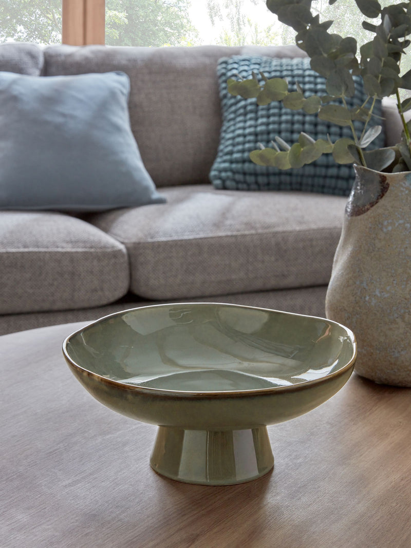 Grey Ceramic Reactive Glaze Decorative Bowl