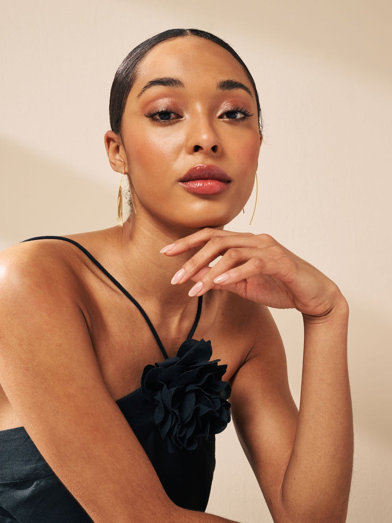 Gold Tone Pull Through Earrings