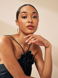 Gold Tone Pull Through Earrings