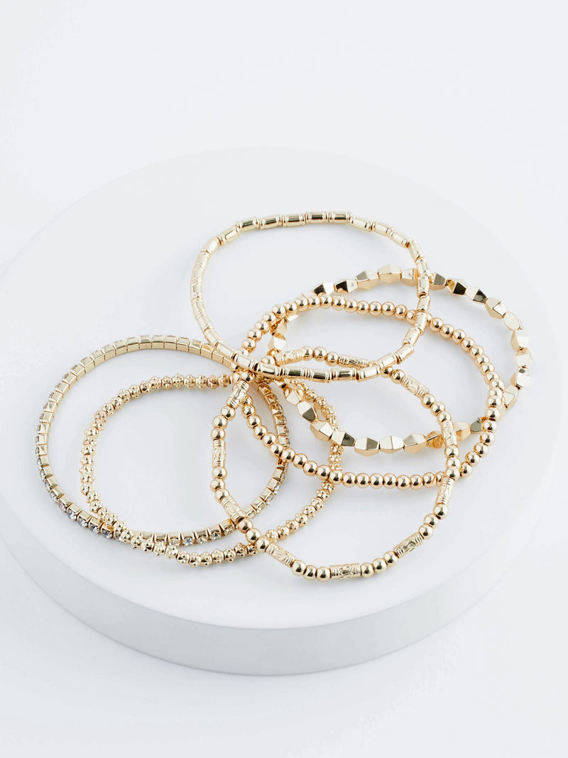 Gold Tone Sparkle Stretch Bracelets Pack, UK version
