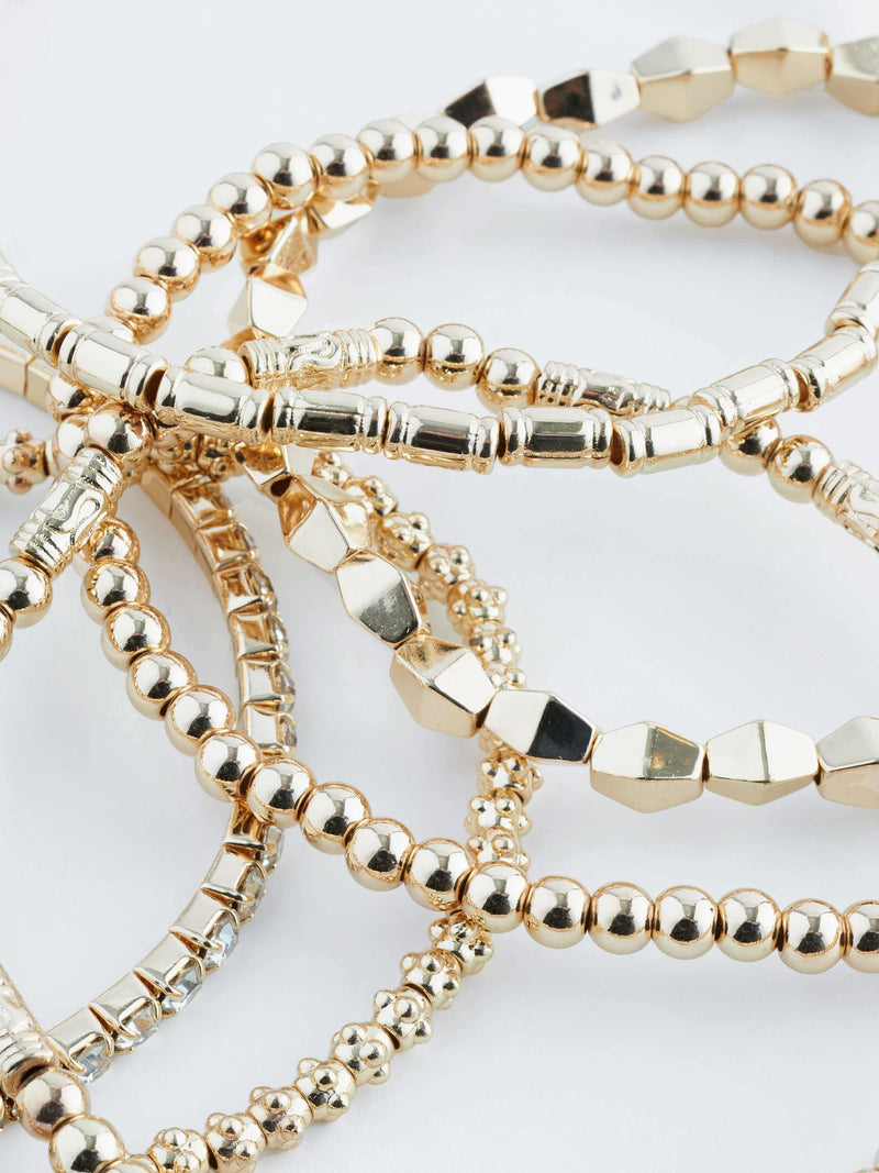 Gold Tone Sparkle Stretch Bracelets Pack, UK version