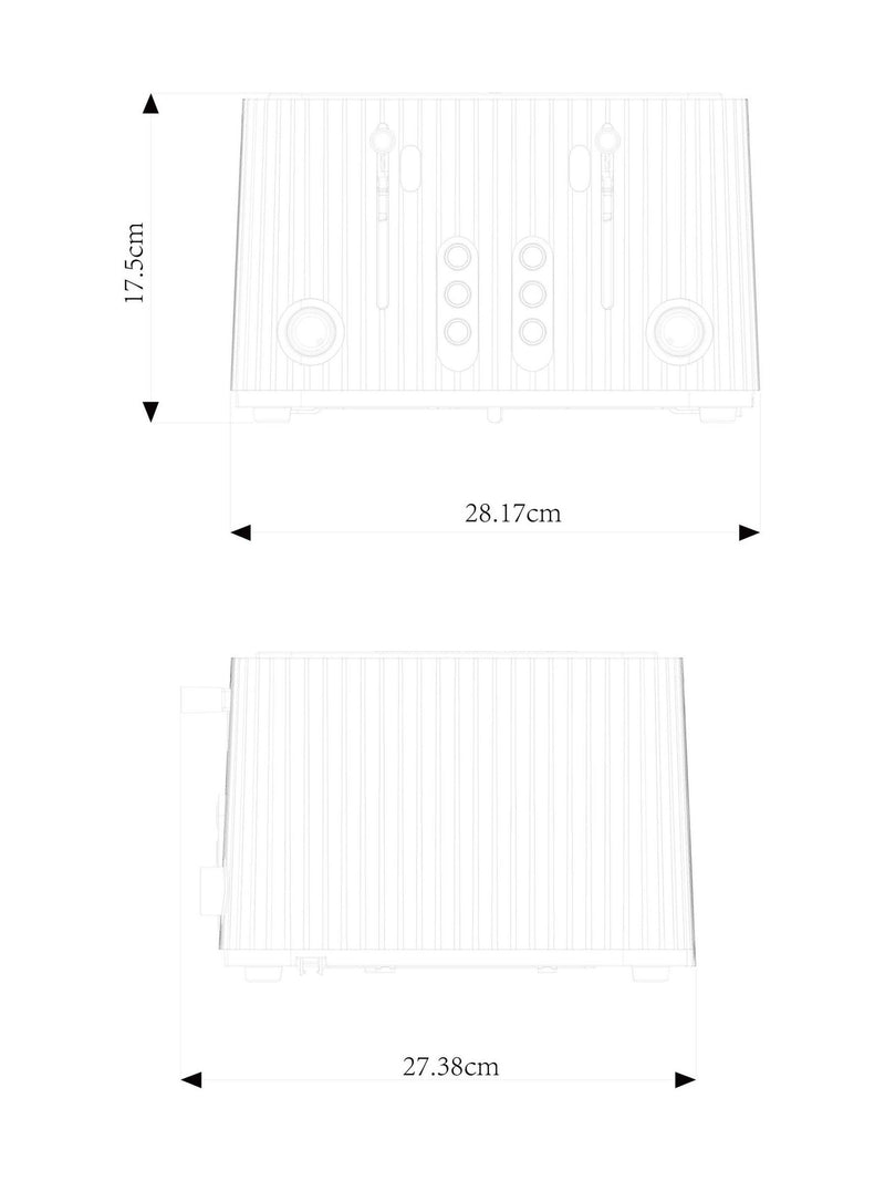 White Sleek 4 Slice Toaster (British brand)