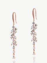 Ivory & Co Rose Gold Sandringham Crystal Cluster Drop Earrings