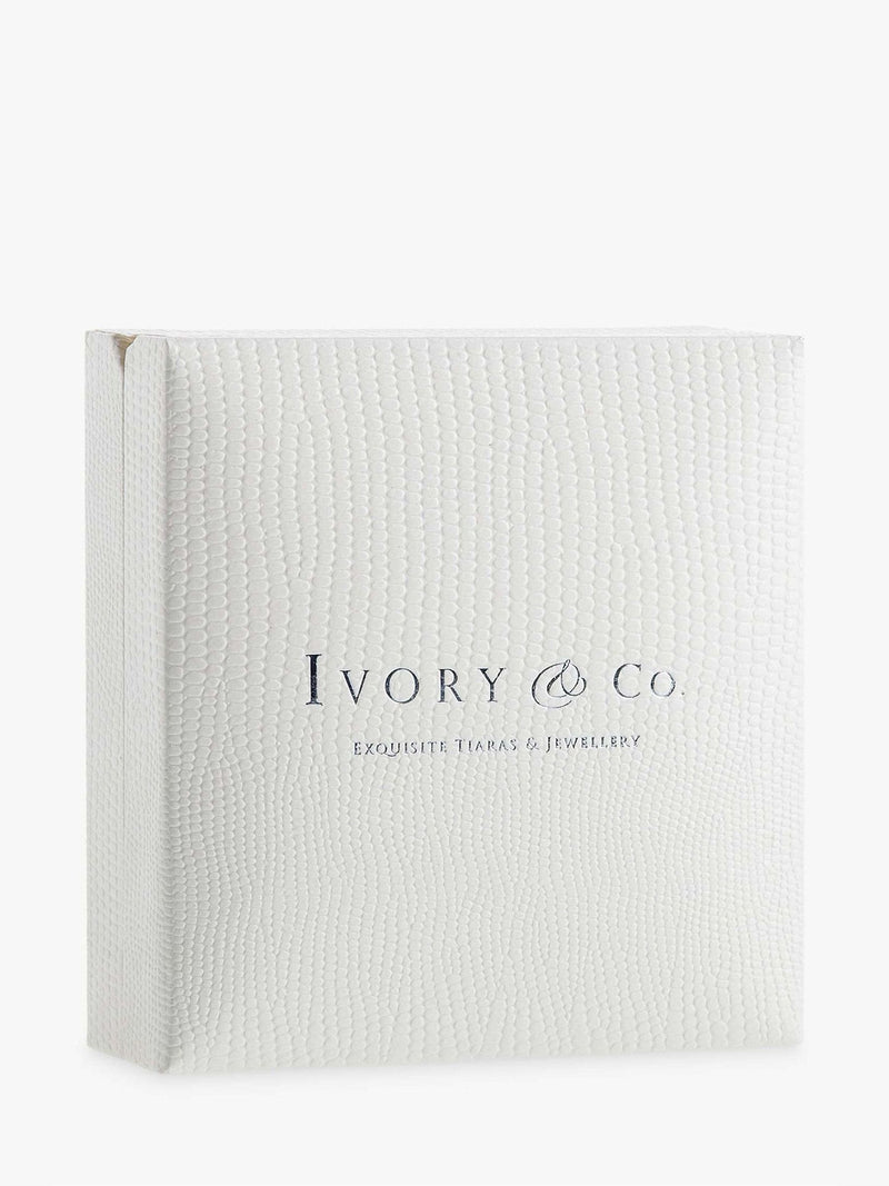 Ivory & Co rose gold Sandringham crystal cluster drop earrings, UK version