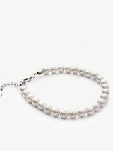 Ivory & Co Silver Manila and Pearl Classic Bracelet 17.5cm