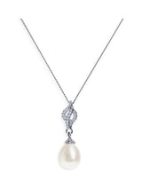 Ivory & Co Silver Lisbon Crystal Pearl Romantic Pendant Necklace 2.5cm