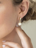 Ivory & Co crystal and pearl drop earrings in multiple platings, 2.3cm, UK version