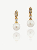 Ivory & Co crystal and pearl drop earrings in multiple platings, 2.3cm, UK version