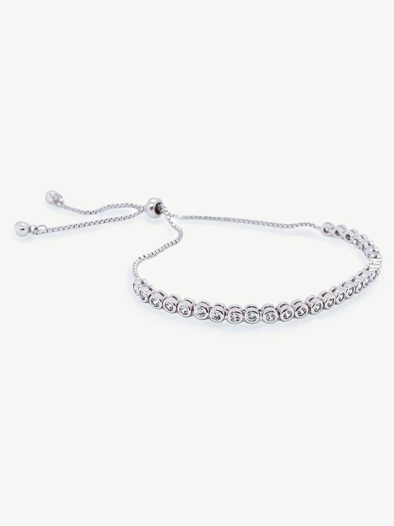 Ivory & Co Silver Tivoli Crystal Delicate Toggle Bracelet