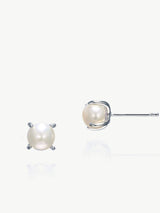 Ivory & Co Silver Plated Cairo Pearl Stud Earrings 0.7cm