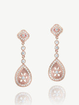 Ivory & Co Rose Gold Moonstruck Crystal Pave Vintage Art Deco Earrings 4.5cm