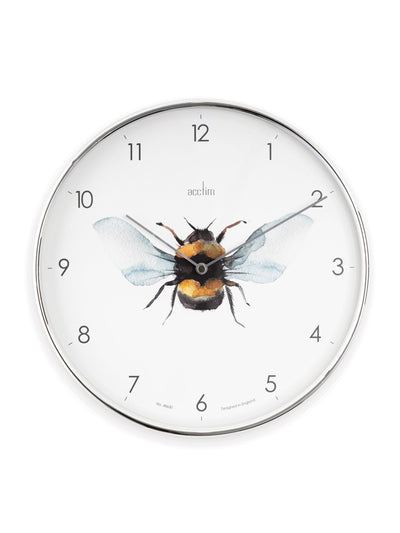 Acctim Clocks Chrome Bee Wall Clock 30cm