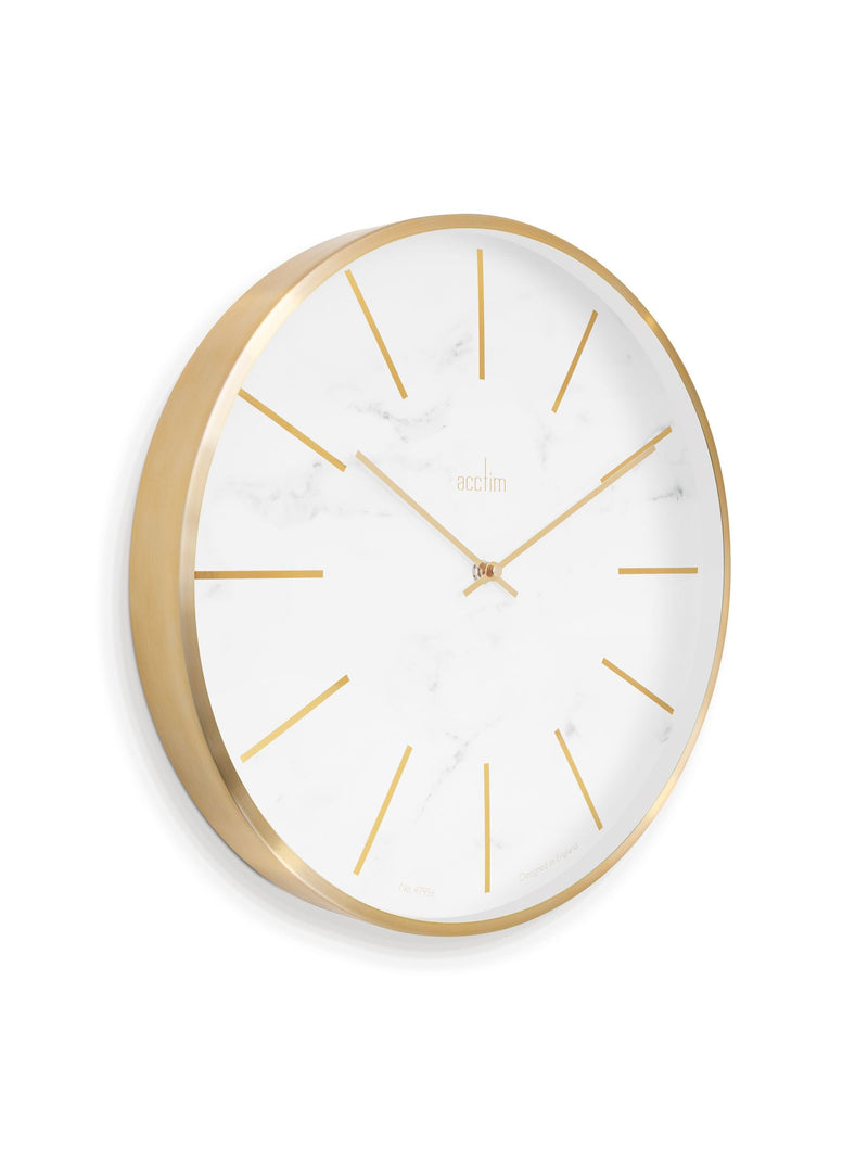 Acctim White Marble Luxe wall clock 30cm - British product