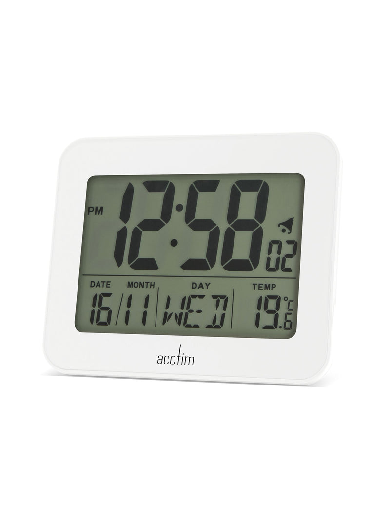 Acctim White Otto LCD Alarm Clock - British product
