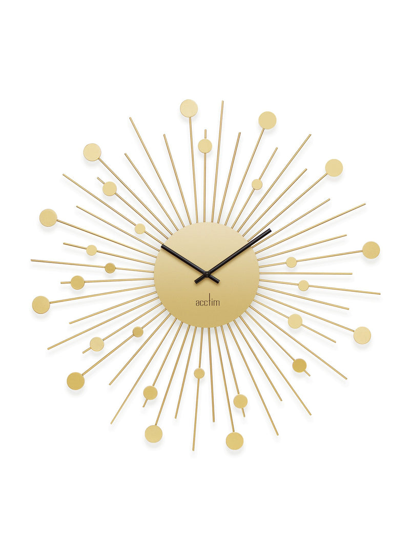 Acctim Matt Brass Brielle Starburst wall clock 50cm - British product