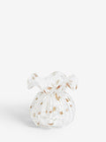 White and gold mini confetti glass flower vase (British brand)
