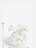 White and gold mini confetti glass flower vase (British brand)